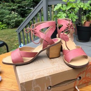 Latigo Rose Colored Ankle Tie Sandals